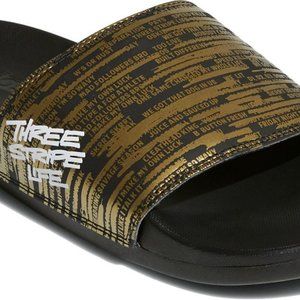 ADIDAS ADILETTE THREE STRIPE LIFE COMFORT SLIDES